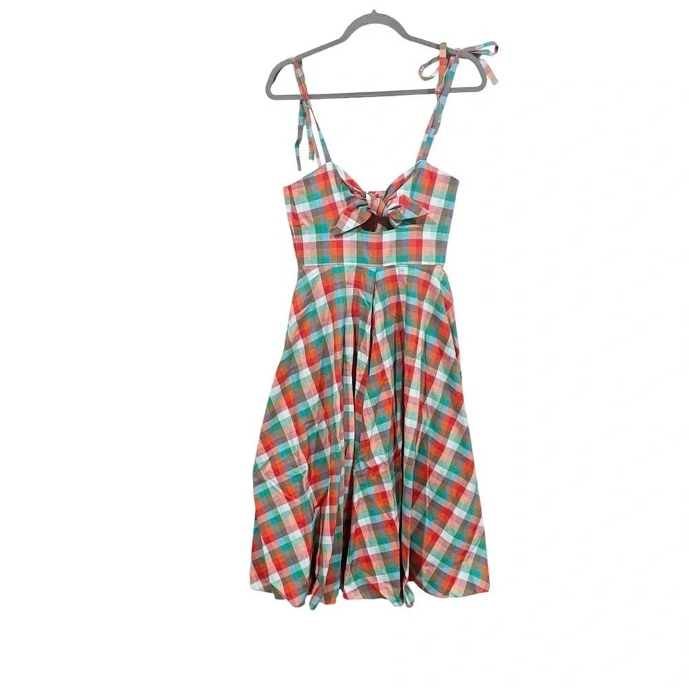 Rachel Antonoff Ali Midi Dress Picnic Plaid sz: 2 XS Multicolored Casual Summer